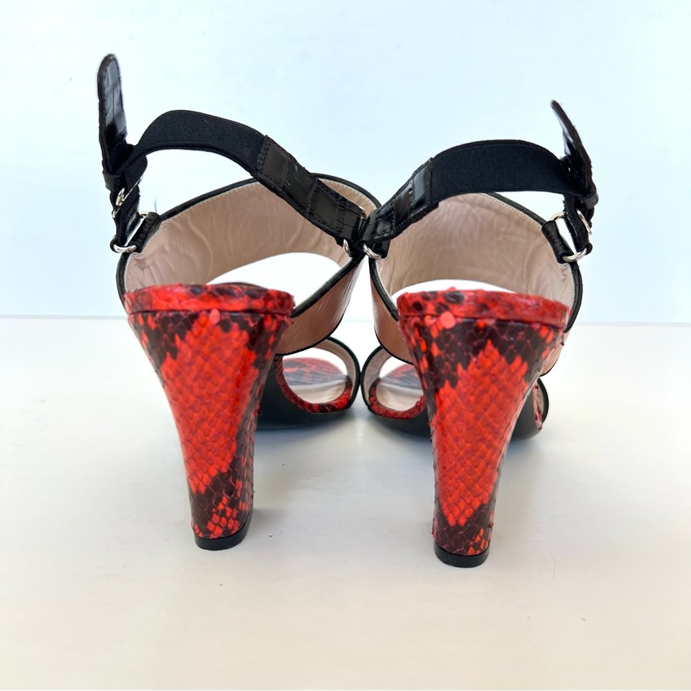 Dries Van Noten Tan W Python Leather Ankle Strap … - image 5